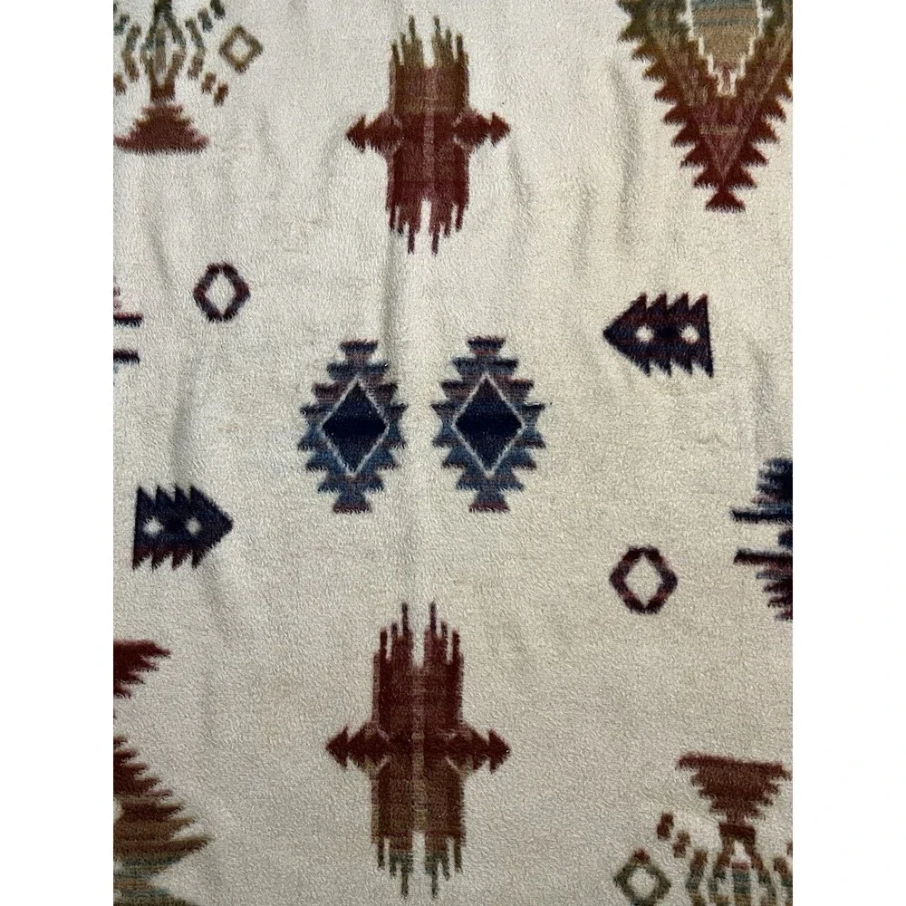 Vintage Beiderlack Blanket Aztec Colorful Reversible Southwest 76x54 Desert